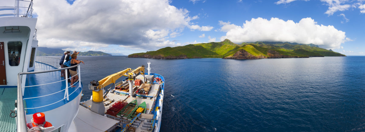 Aranui 5 cruise ship in polynesia