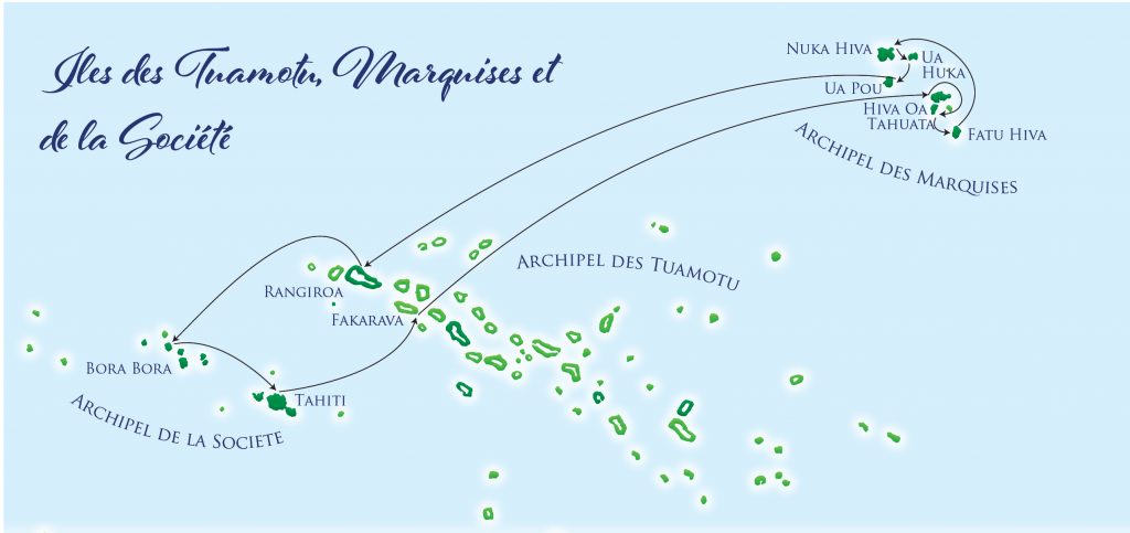 2020 - Itinéraire Marquises, Tuamotu et Iles