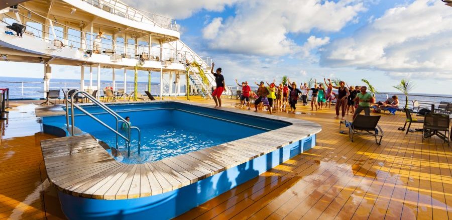 Marquesas Islands cruise dance organised by the guides
